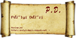 Pályi Dézi névjegykártya